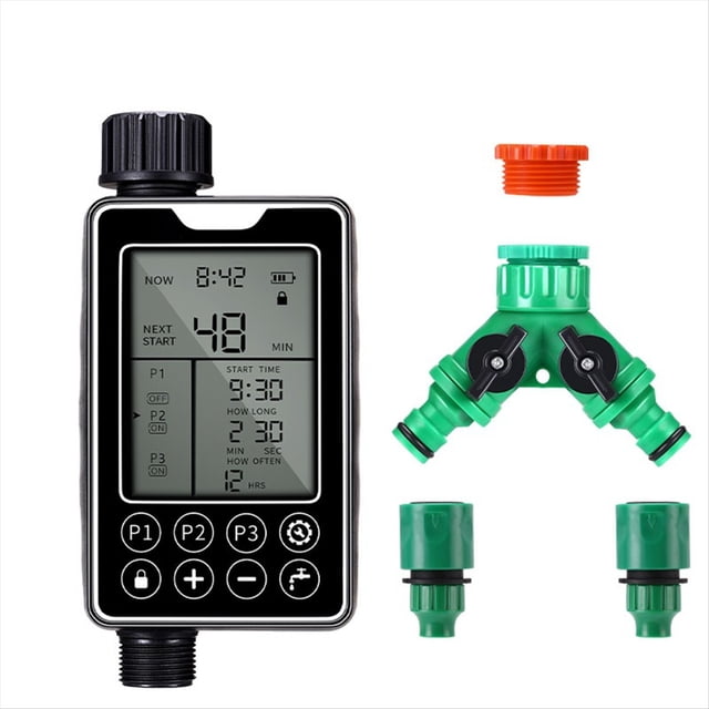 Controlador de Riego Automático con Pantalla LCD, Temporizador Electrónico de Riego para Jardín, Válvula Inteligente de Control de Agua.