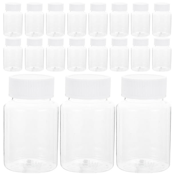 40 piezas Botella vacía Botella de medicina de plástico Botella recipiente Botellas de medicina en polvo