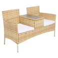thumbnail image 3 of SAFAVIEH Viora Outdoor Patio Loveseat, Natural/White, 3 of 15
