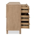 thumbnail image 4 of Dory 66 Inch Dresser, 6 Drawers, Bar Handles, Wire Brushed Brown Wood, 4 of 5