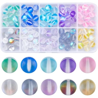 Dowarm 100PCS 10mm Crystal Glass Beads - Briolette Rondelle Shape, Mine Blue, For Jewelry Making & Crafts