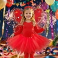 thumbnail image 2 of Rggeeun Toddler Girls Dress With Play Pretend Performance Party Wear Colorful Tutu Dresses Soft Casual O-Neck Sundress, 2 of 5