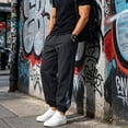 thumbnail image 3 of LIaqionyy Joggers Pants for Mens Elastic Waist Lightweight Hiking Pants Streetwear Workout Trousers with Pockets, 3 of 8