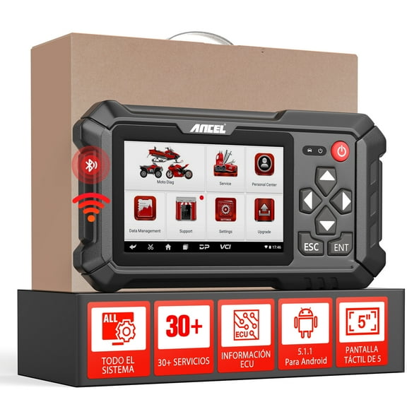 ANCEL MT500 Motorcycle Diagnostic Scan Tool, OBD2 Scanner, Motorbike Code Reader with 30 Reset ABS Bleed Oil Light Service