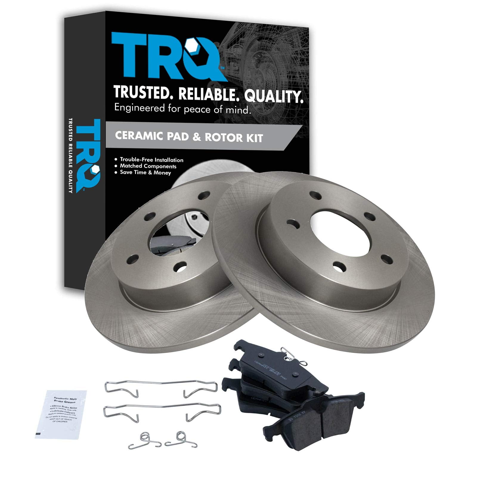 R1 Concepts Rear Brake Kit For 2017-2020 Fiat 124, 2016-2021 Mazda MX-5| Drilled Slotted Brake Rotors| Ceramic Brake Pads And Rotors Kit| Hardware Included