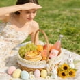 thumbnail image 4 of Taicans Wicker Easter Basket with Handle,Floral Lined Woven Basket,Decorative Rattan Basket for Eggs,Gifts,Flowers,Picnics,Baby Showers & Home Decor, 4 of 6