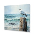 thumbnail image 2 of Designart "Seagull Seagull silence Pointillism I" Animals Metal Wall Art, 2 of 5