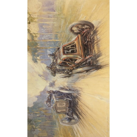 Meteors of Road & Track Renault in French Grand Prix 1906 (From Autocar) Canvas Art - Frederick Gordon Crosby (24 x 36)