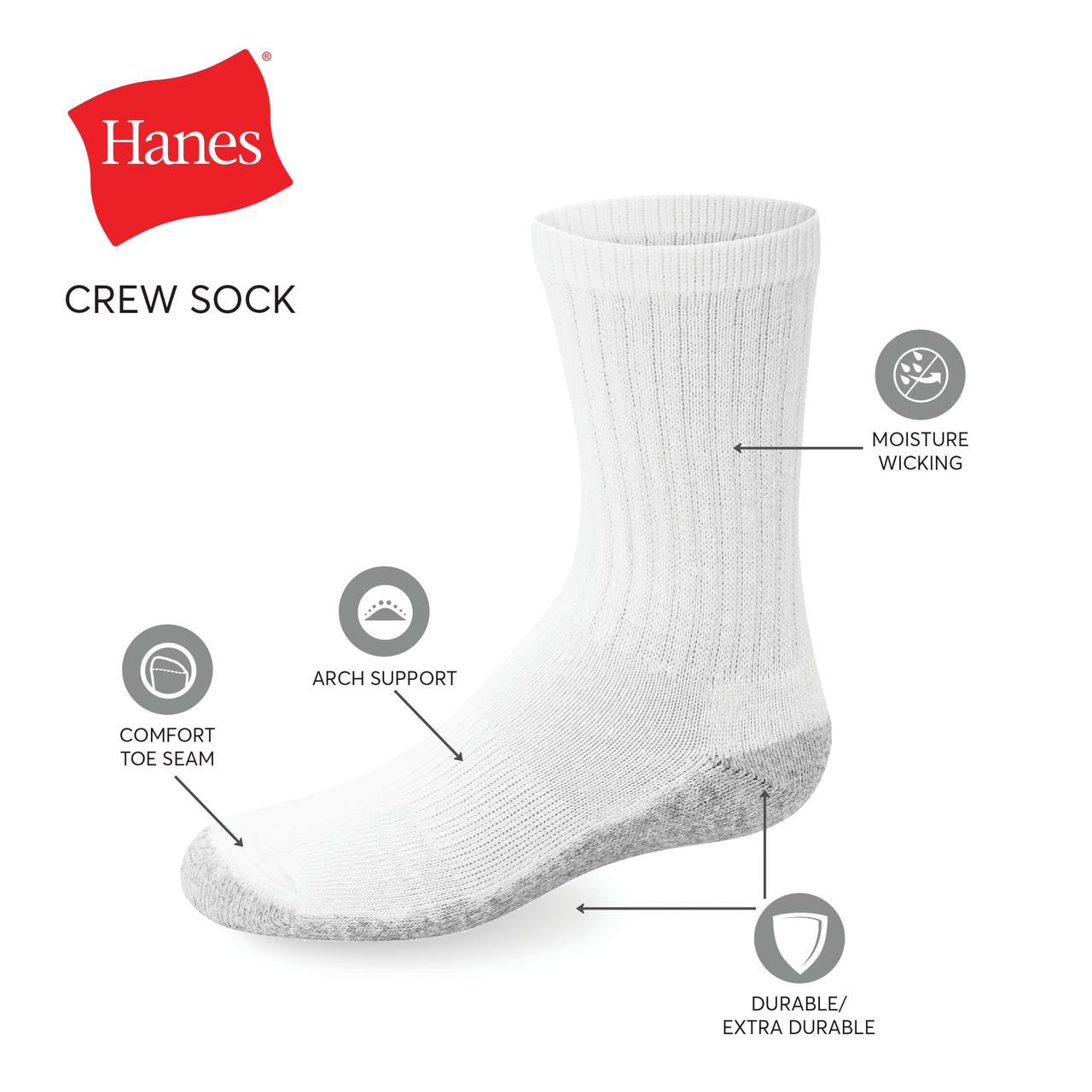 Hanes Boys' Crew Socks, 12 Pack - image 5 of 5
