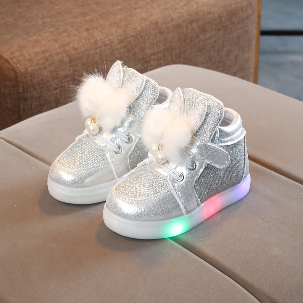 Toddler Children Baby Girls Bow Sneaker Casual Rabbit ears Princess Single Shoes