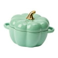 thumbnail image 4 of Cuenco de cerámica con forma de calabaza, cuenco para sopa, olla con forma de calabaza para cocinar, cazuela con asa y tapa para cocina, hogar, Acción Verde, 4 of 8