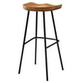 thumbnail image 5 of Counter Stool Chair, Set of 2, Walnut, Wood, Metal, Bar Pub Cafe Bistro Dining Kitchen Hospitality Restaurant, Modern Contemporary HB36685, 5 of 10