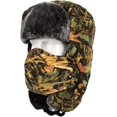 thumbnail image 1 of Gorro de aviador con camuflaje, gorro de soldado con orejas abatibles y máscara a prueba de viento, gorro de caza táctico de piel sintética unisex, 1 of 5
