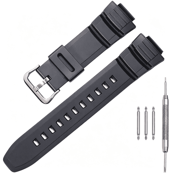 TUWAFE Men'S Sports Resin Strap Replacement for Caiso Mcw100H-4Av Mcw100H Mcw-110H Hdd-S100 W-S220 Watch Band Sports Watch Band Replacement