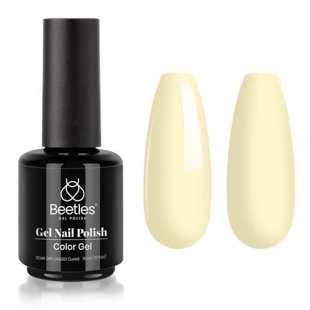 Esmalte de uñas en gel Beetles, amarillo pastel, 15 ml, remojo con rayos UV/LED