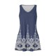 thumbnail image 4 of vestido casual de mujer con bolsillos vestido de playa boho de verano blusas florales para mujer camisetas vestido con cuello en v vestidos sin mangas sueltos azul marino / xl, 4 of 7