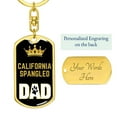 thumbnail image 3 of Cat Key Ring California Spangled Cat Dad King Keychain Stainless Steel or 18k Gold, 3 of 8