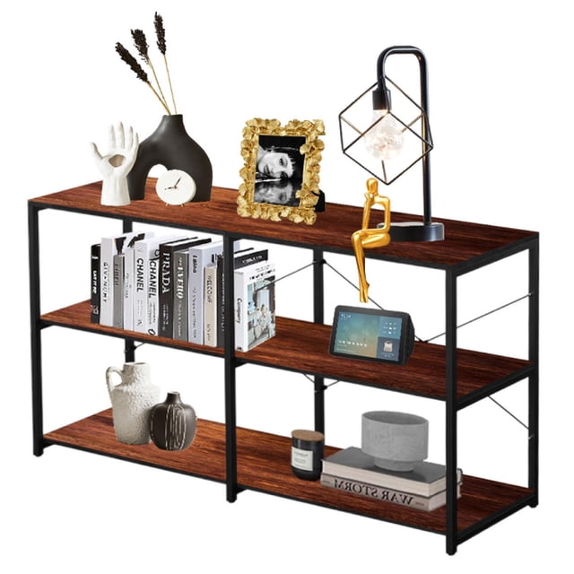 Mueble Para TV Credenza Con 6 Estantes Abiertos 140X77X34 cafe