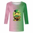 thumbnail image 4 of Meichang T-Shirts pour Femmes de la Saint-Patrick, T-Shirts Graphiques Trèfle Vert, Manches 3/4, Col Rond, Coupe Ample, Liquidation de la Saint-Patrick, 4 of 5