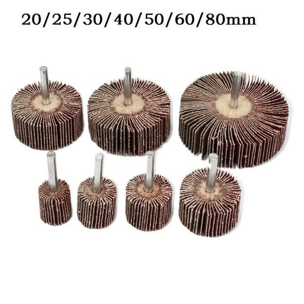 BTOER 80/60/50/40/30/25/20mm Emery Cloth Sanding Flap Wheel Disc