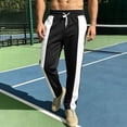 thumbnail image 5 of HOMADLES Mens Elastic Waist Casual Pants Loose Fit Color Blocking Sports Pants Side Pocket Outdoor Athletic Pants Black Size L, 5 of 9
