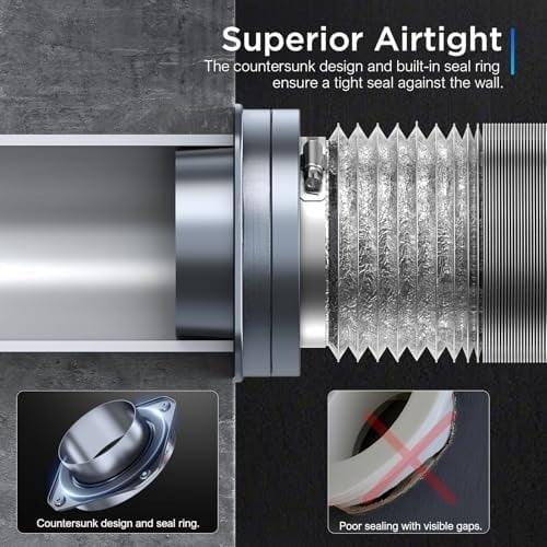 Magnetic Dryer Vent Coupling Easy to Clean Quick Connector Airtight Seal Dryer Vent Connector Kit Including a 2.6ft 4" Duct and two Clamps, DV180