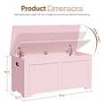 thumbnail image 4 of SuperDeal Wooden Storage Chest Box W/Safety Hinge, 39.4 in Large Storage Organizer Shoe Bench for Home Entryway, Bedroom, Pink, 4 of 11