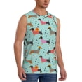 thumbnail image 2 of Fotbe Men's Christmas Dachshund Print Men's Sleeveless Muscle Tank Tops Casual T-Shirts for Gym Workout Beach-3X-Large, 2 of 8