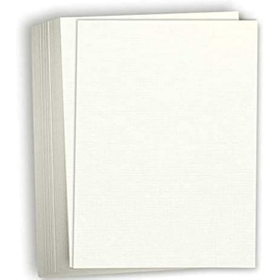 Linen Textured Cardstock Paper – 8 1/2 x 11" Blank Thick Heavy Weight 80 lb Cover Card Stock for Printer - 50 Pack (Natural)
