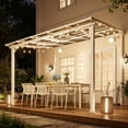 thumbnail image 2 of Leukture 8' x 8' Wall Mounted Lean to Metal Awnings with Sloped Roof Outdoor Patio Gazebo Awning for Backyard Deck White, 2 of 7
