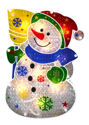 Northlight 12 5 Lighted Holographic Snowman Christmas Window