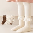 thumbnail image 5 of MXIEZI 3 Pack Kids Toddler Girls Cotton Crew Socks Athletic Socks for 1-12Y, 5 of 7