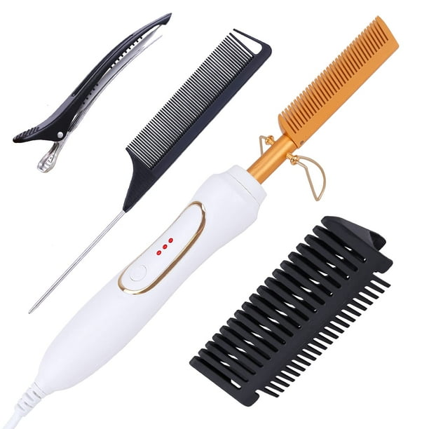 Electric Hot Comb Hair Straightener Hot Comb Electric Hot Comb Hair Straightener Ceramic Electric Hair Straightening Comb Curling Iron High Heat