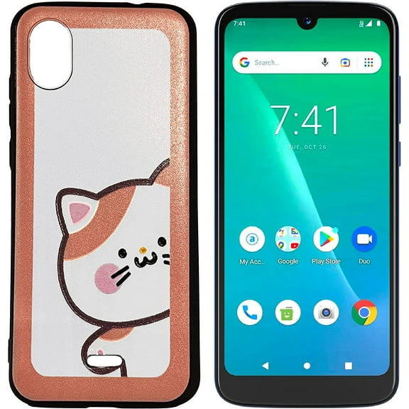 Compatible for Moxee M2160 / KonnectONE MH-T6000 TPU 1-Piece Cover Phone Case   Tempered Glass - Cat