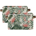 thumbnail image 2 of GZHJMY Collapsible Storage Basket Flowers and Leaves Rectangular Storage Bins Baskets Toys Storage Bins with Handles for Bedroom Home Office 1PCS, 2 of 7