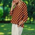 thumbnail image 6 of YUGYXL Womens Polk Dots T Shirts 3/4 Length Sleeve Crew Neck Tunic Tops Fall Clothes Winter Casual Loose Comfy Tops Red XL, 6 of 8