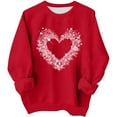 thumbnail image 3 of yoeyez Oversized Crewneck Sweatshirts for Girls Baby Girl Valentines Outfit Heart Printed Long Sleeve Shirts Spring Valentines Clothes Red,10 Years, 3 of 7