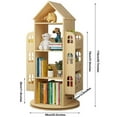 thumbnail image 2 of Intexca 360° Rotating Bookshelf, 4-Tier Organizer for Home, Office, Room and Adult ( House-Shaped ), 2 of 5