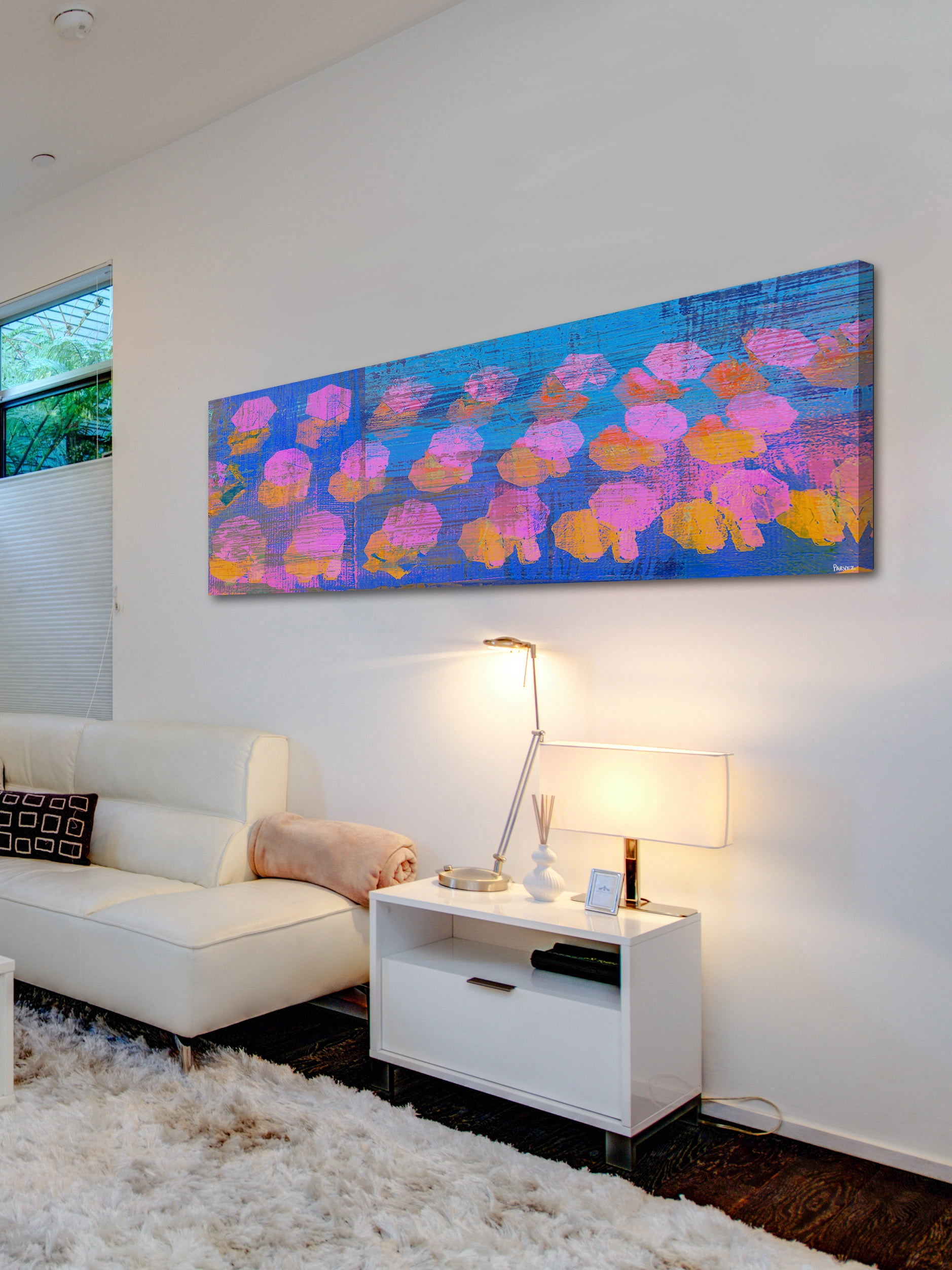 "Pink and Orange" Painting Print on Wrapped Canvas