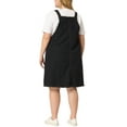 thumbnail image 3 of Agnes Orinda Women's Plus Overall Dresses Frayed Adjustable Strap Irregular Hem Denim Dress, 3 of 6