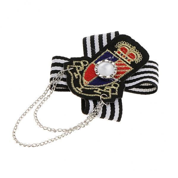 Insignias de Ramillete de Tela a Rayas Yuyangstore Insignia de broche azul marino