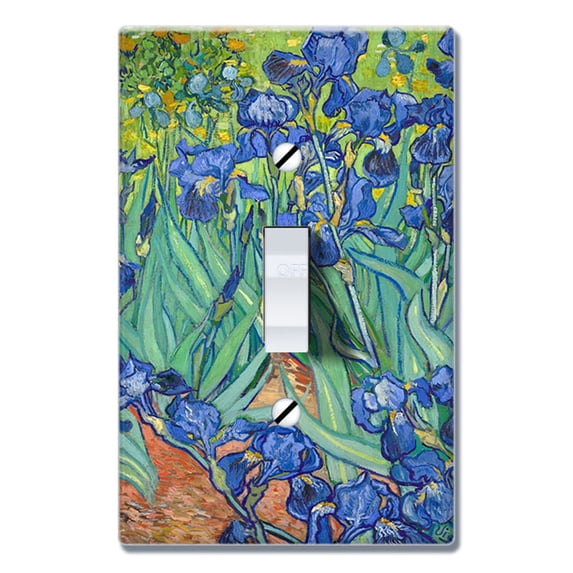 WIRESTER 1-Gang Toggle Wall Plate/Switch Plate Cover, Irises Vincent Van Gogh