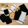 thumbnail image 6 of Mainstays 8-Piece Cotton Kitchen Towel, Dishcloth, Oven Mitt, and Pot Holder Set, Black, 6 of 6