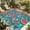 Lake Blue Light Blue Bright Red, variant on Watermelon Outdoor Rug for Patio/Deck/Porch, Non-Slip Large Area Rug 5 x 7 Ft, Summer Cartoon Tropical Fruit Ice Cubes Indoor Outdoor Rugs Washable Area Rugs, Reversible Camping Rug Carpet Runner