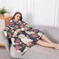 thumbnail image 5 of Oversized Wearable Blanket Hoodie,Shih Tzu Dog and Flower Floral Sherpa Blanket Hoodie with Super Pockets,Super Warm Fuzzy Pullover for Women & Men, 5 of 6