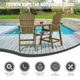 thumbnail image 2 of Tall Adirondack Chairs Set of 2，Outdoor Adirondack Barstools with Double Connecting Tray Patio Stools Weather Resistant for Outdoor Deck Lawn Pool Backyard, Brown, 2 of 7