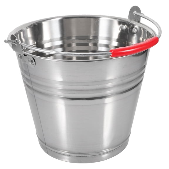 Mobestech Heavy Duty Stainless Steel Bucket with Handle - Multipurpose Storage and Utility Container