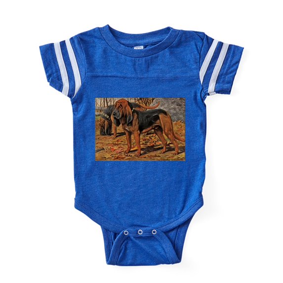 CafePress - FIN Bloodhound Portrait - Cute Infant Baby Football Bodysuit