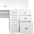 thumbnail image 4 of DEALTOPS Home Office Computer Desk with Hutch, 3 Drawers, Study Table, Keyboard Tray, White, 4 of 9