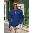 thumbnail image 4 of COOFANDY Men's Casual Polo Shirts Long Sleeve Textured Knit Tee Shirt Wrok Tshirts, 4 of 8